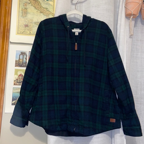 llbean hooded flannel